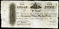 Un billet d'un hard dollar de Poyaïs, années 1820.