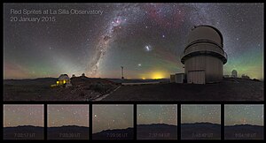 智利拉西拉天文台拍攝到的紅色精靈