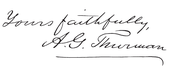 signature d'Allen Granberry Thurman