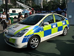 Un véhicule de la Police de la Securité Routière de Hong Kong