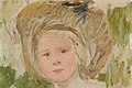 Скица с масло „Дете в шапка с черна розетка“, Мери Касат, ок. 1910