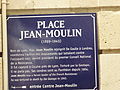 Bordeaux'daki Jean Moulin Meydanı tabelası