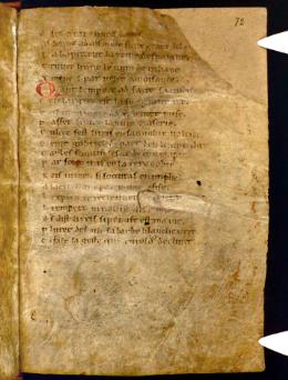 Photographie du manuscrit d'Oxford. La page est brune.