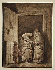 Samuel van Hoogstraten, Visitation, plume et encre brune, lavis d’encre brune et rouge.