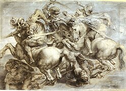 Copie par Rubens d'un tableau de Léonard de Vinci