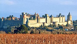 Pohled na pevnost Carcassonne