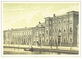 Vue de l'Académie royale d'ingénieurs de Delft en 1858.