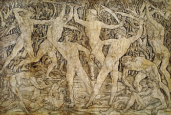 Antonio Pollaiuolo, Combat d'hommes nus (vers 1470), gravure au burin,