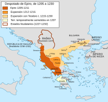 Expansion du despotat d'Épire de 1205 à 1230
