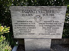 Mémorial Eglantyne Jebb.