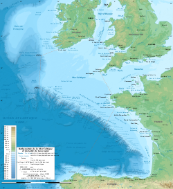 Carte bathymétrique de la mer Celtique et de ses abords.