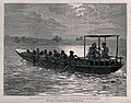David Livingstone et Henry Morton Stanley sur la rivière Ruzi.