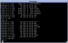 Unix version 7 fonctionnant sur un PC avec un émulateur de PDP-11