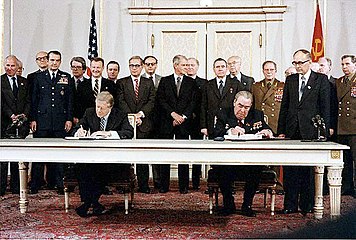 С Джимми Картером во время подписания соглашения ОСВ-2. Вена, 1979