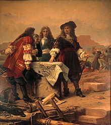 tableau représentant Vauban et Louvier qui visitent les travaux de fortifications de la ville et citadelle de Belfort en 1679
