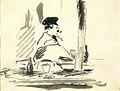 Le Bouchon, скица с четка и мастило от Едуар Мане, 1878