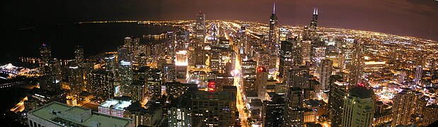 Downtown Chicago depuis l'observatoire du 875 North Michigan Avenue.