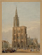 Charles Wild, La Cathédrale de Strasbourg (1830), estampe en couleur.