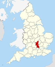 Pozicija Buckinghamshira na karti Engleske
