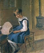 Camille Pissarro, Jeanne tenant un éventail, 1874.