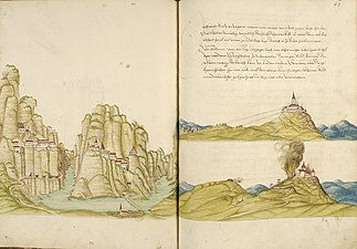 Daniel Specklin, Architectura von Festungen (1583), p. 61, plume, encre, aquarelle.