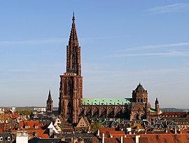 Strasbourg Cathedral towering above the Old Town