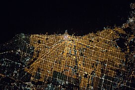 La ville de Chicago, vue depuis la station spatiale internationale (ISS) lors de l'expédition 47.