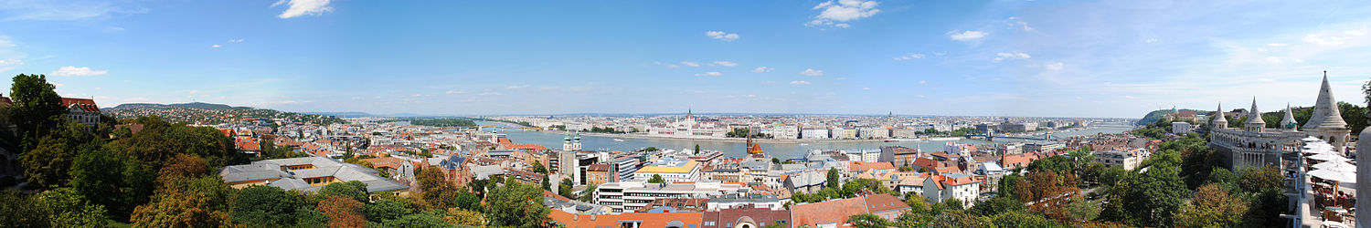 Panorama van de skyline van Boedapest