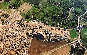 Vue aérienne de Tell es-Sultan, le site archéologique de Jéricho (Palestine).