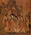 La nymphe de la rivière Luo. Attribué à Gu Kaizhi (vers 345 - 406), encre et couleurs sur soie. Détail d'un rouleau horizontal, ens. : 21,7 x 572,8 cm. National Palace Museum at Taipei, Taiwan.