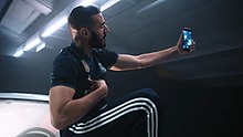 Karim Benzema in a Real Madrid commercial in 2018