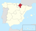 Situation géographique de la Navarre en Espagne.