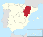 Situation géographique de l'Aragon en Espagne.