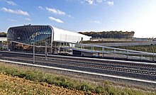 photographie représentant une vue sur la gare TGV de Belfort - Montbéliard