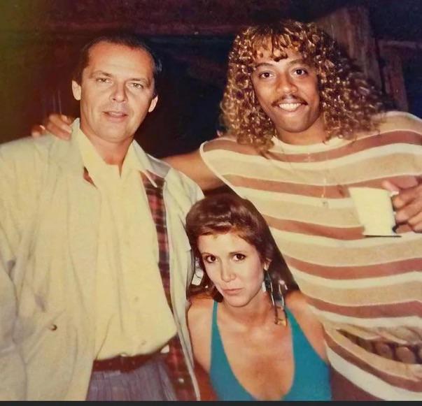 r/OldSchoolCool - Jack Nicholson, Carrie Fisher & Rick James sometime in the 80’s