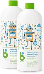 Babyganics Foaming Dish & Bottle Soap, Fragrance Free, Plant-Derived Cleaning Power, Removes Dried Milk, 32 Fl Oz (Pack of 2)