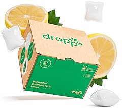Dropps Dishwasher Detergent Pods: Lemon | 32 Count | Cuts Grease & Fights Stuck On Food | For Sparkling Glassware & Dishes | 