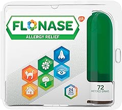 Flonase Allergy Relief Nasal Spray, 24 Hour Non Drowsy Allergy Medicine, Metered Nasal Spray - 72 Sprays - Fall and Seasonal 