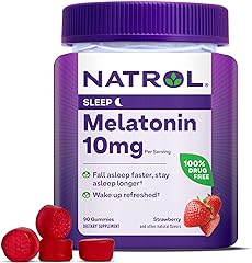 Natrol Melatonin 10mg, Dietary Supplement for Restful Sleep, 90 Strawberry-Flavored Gummies, 45 Day Supply