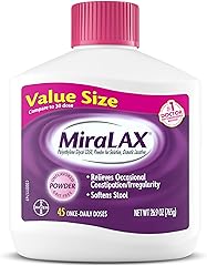 MiraLAX Laxative Powder, Gentle Constipation Relief, PEG 3350, Physician Recommended, No Harsh Side Effects