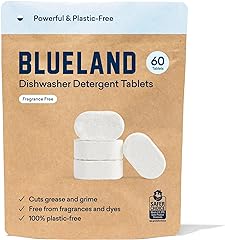 BLUELAND Dishwasher Detergent Tablet Refill 1 Pack - Plastic-Free & Eco Friendly Alternative to Liquid Pods or Sheets - Natur