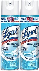 Lysol Disinfectant Spray, Sanitizing and Antibacterial Spray, For Disinfecting and Deodorizing, Crisp Linen, 19 Fl. Oz (Pack 