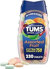 TUMS Chewable Antacid Tablets for Extra Strength Heartburn Relief, Great for a Summer BBQ - Assorted Fruit Flavors - 330 Coun
