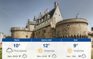Prévisions météo du vendredi 29 mars 2024 à Nantes
