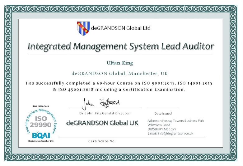 File:Integrated Management System Lead Auditor Online Training Sample Certificate.jpg