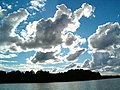 Clouds over Radolne Lake in Kashubia, Poland