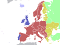 Europe time zones map