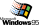 Windows 95 logo and wordmark (stacked)