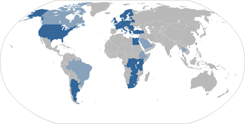 Map of countries I've visited.