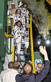 Alexander Gerst (ESA), Maxim Suraev (Roscosmos), Reid Wiseman (NASA), crew-members of ISS Expedition 40, 28 May.